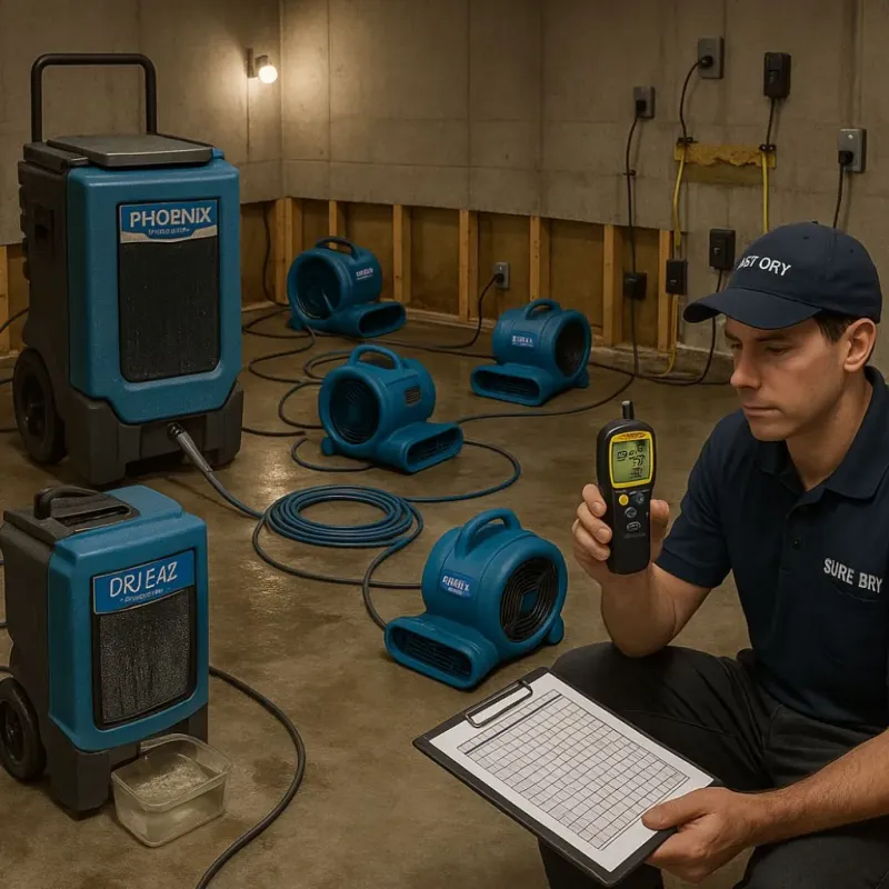 Structural Drying and Dehumidification process in Bath, PA